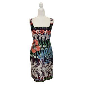 Aquilano Rimondi Floral Silk Blend Sheath Dress Size 42 IT Or US 6